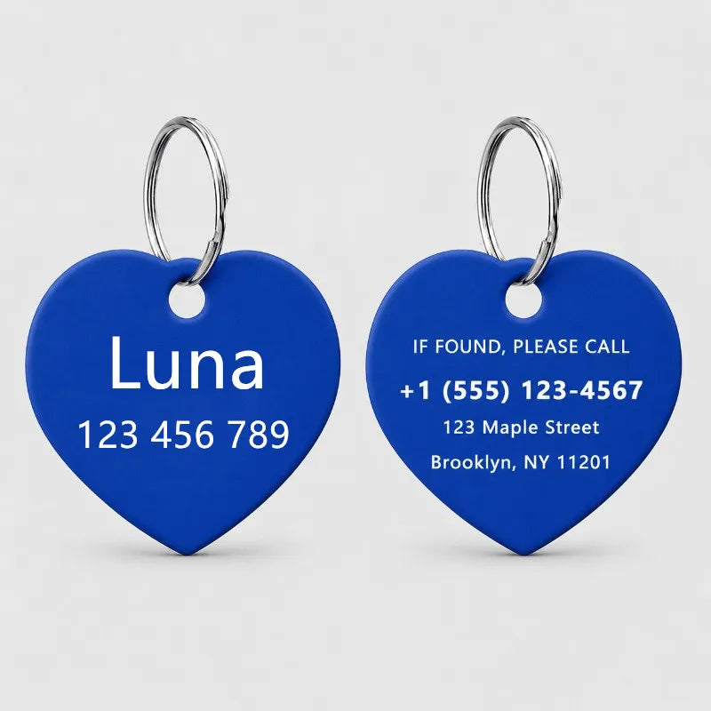 Personalized Custom Aluminum Heart Shape Pet - ProPawPet.com