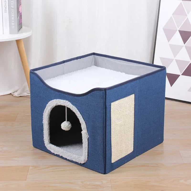 Foldable Cat Bed Two Floors Cats Hiding - ProPawPet.com