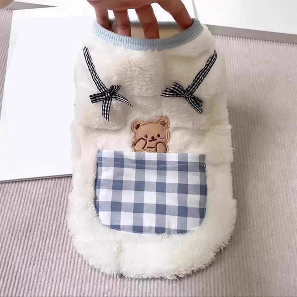 Cute Plush Cat Vest Winter Warm Fleece - ProPawPet.com