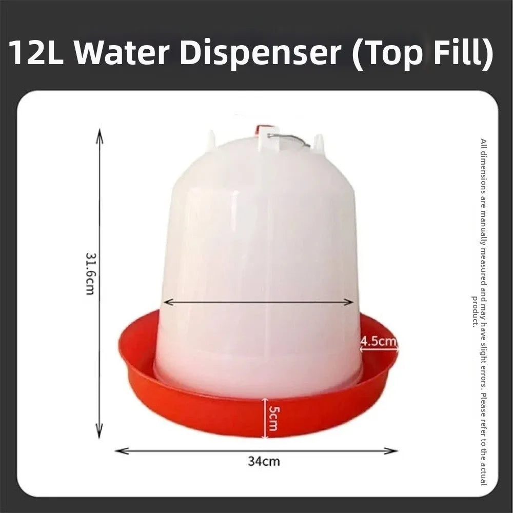 Plastic Poultry Drinker Food Feeder 1.5l 8l 15l Hanging Bird Chick