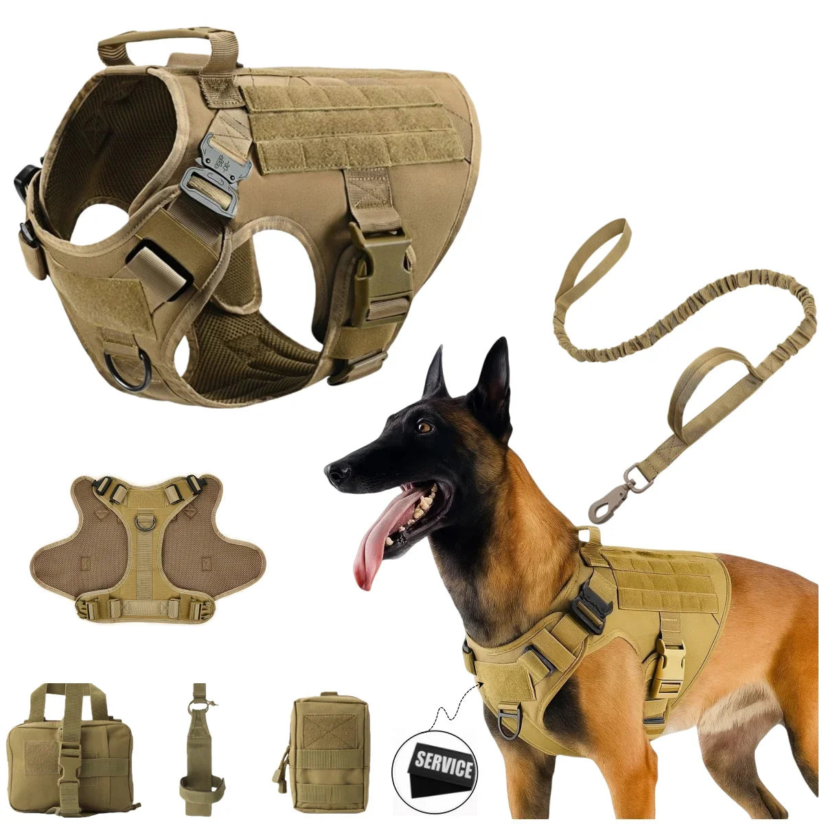 Tactical Dog Harness, Adjustable No-Pull - ProPawPet.com