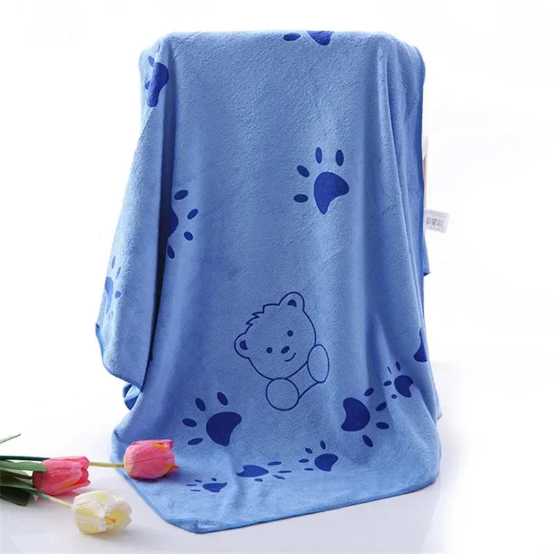 Random Cartoon Patterns Soft Pet Bath Towel - ProPawPet.com