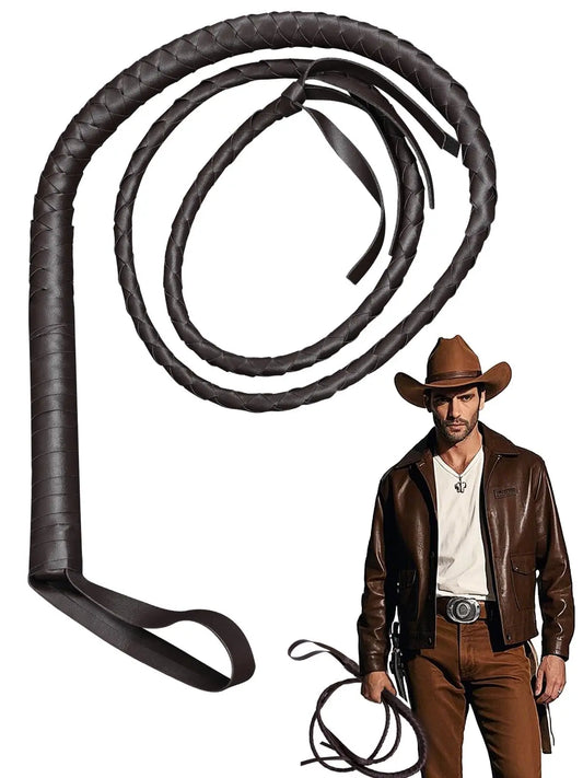 1.8m Cowboy Whip PU Leather Synthetic Prop - ProPawPet.com