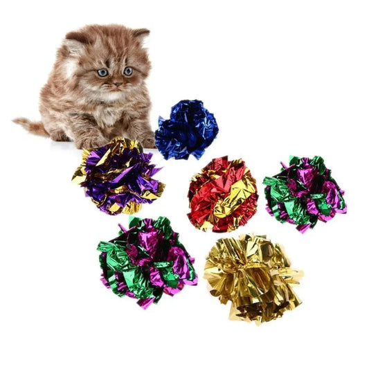 10Pcs Light Crinkle Foil Cat Toys Balls - ProPawPet.com