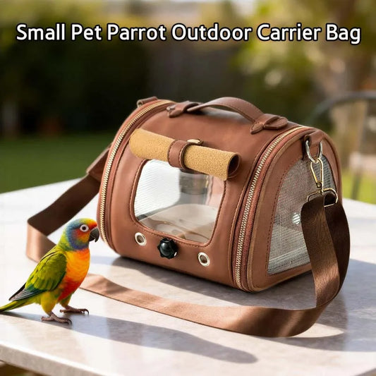 Premium Brown PU Leather Pet Travel Carrier - ProPawPet.com