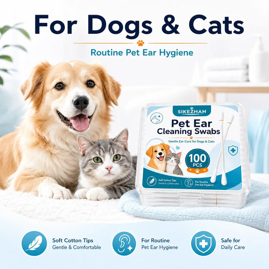 SIKEZHAN 100pcs Pet Ear Cleaning Swabs, - ProPawPet.com