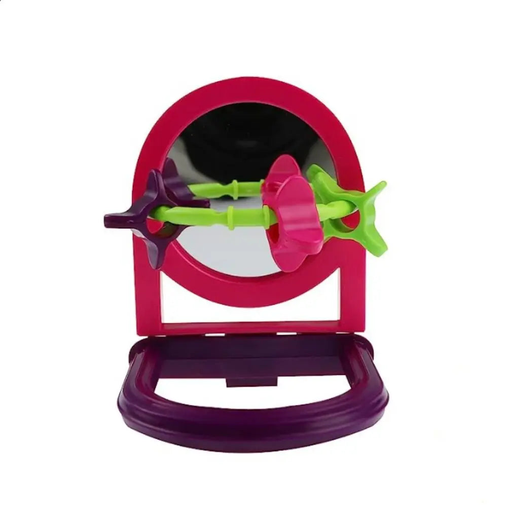 Random Color Parrot Bell Plaything with Mirror Hanging Plastic Bird
