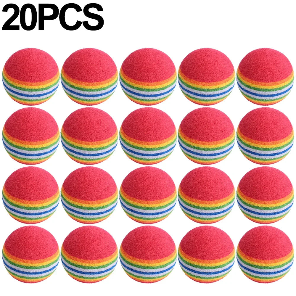 Rainbow EVA Cat Toys Ball Interactive Dog Play Chewing Rattle – 5 Colors