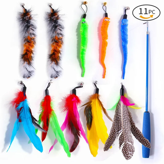 Retractable Pet Cat Caterpillar Feather - ProPawPet.com