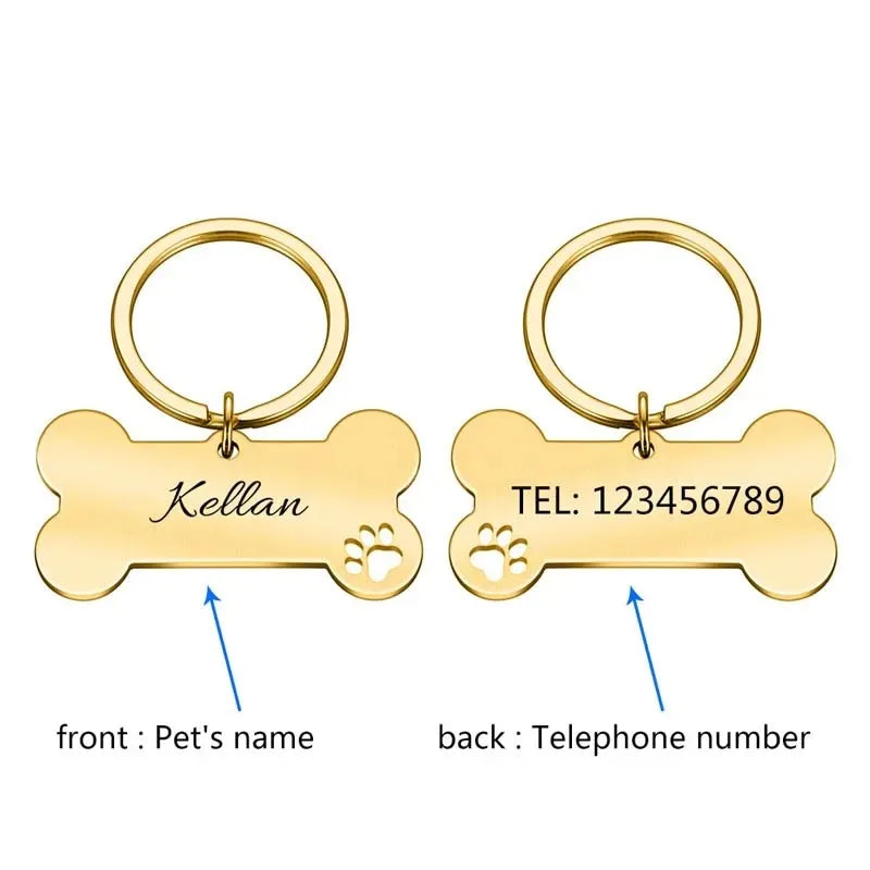 Engraved Pet ID Name for Cat Puppy Dog Collar – 4 Colors