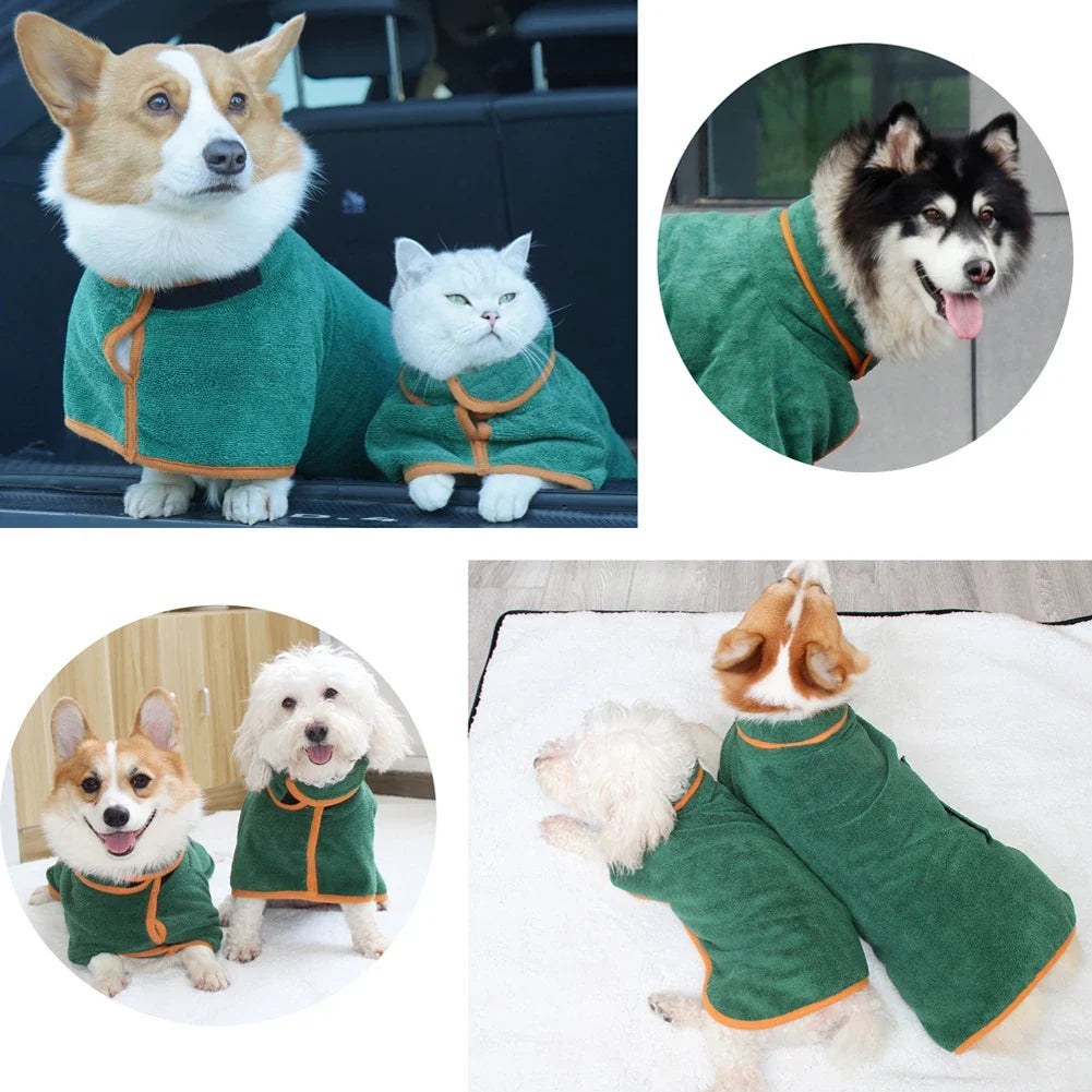 Dog Bathrobe Absorbent Pet Quick Drying Bath - ProPawPet.com