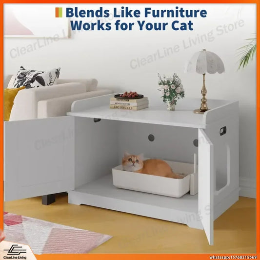 31.5 Inch Wooden Cat Litter Box Enclosure - ProPawPet.com