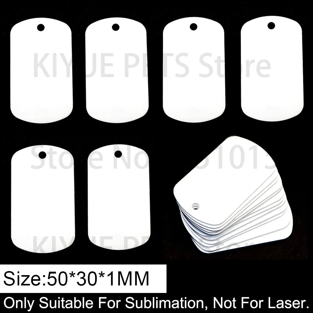 Customize Sublimation Dog Tag Pet Aluminum ID Cat Accessories – 12 Colors