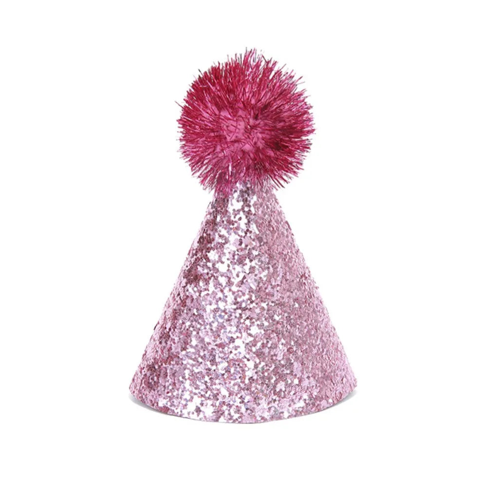 Creative Glitter Dog Birthday Hat Colorful Hairball Shiny Pet – Dog Supplies