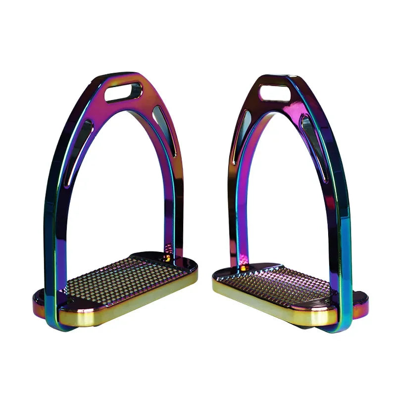 Metal Horse Riding Stirrups with Rubber Pad – 4 Colors