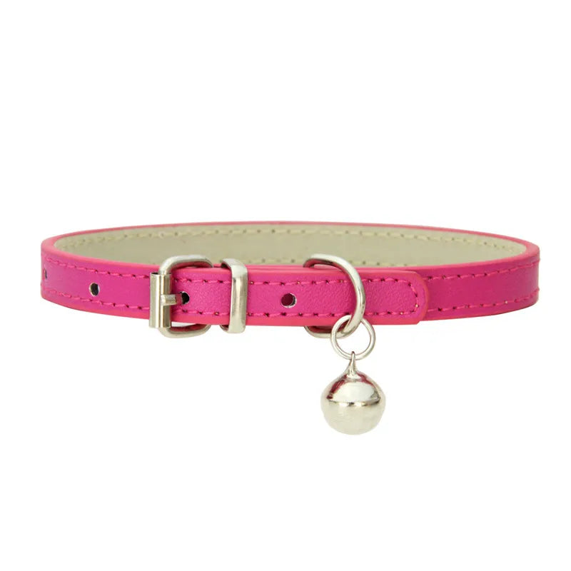 Cute Cat Collar Solid Faux Leather - ProPawPet.com