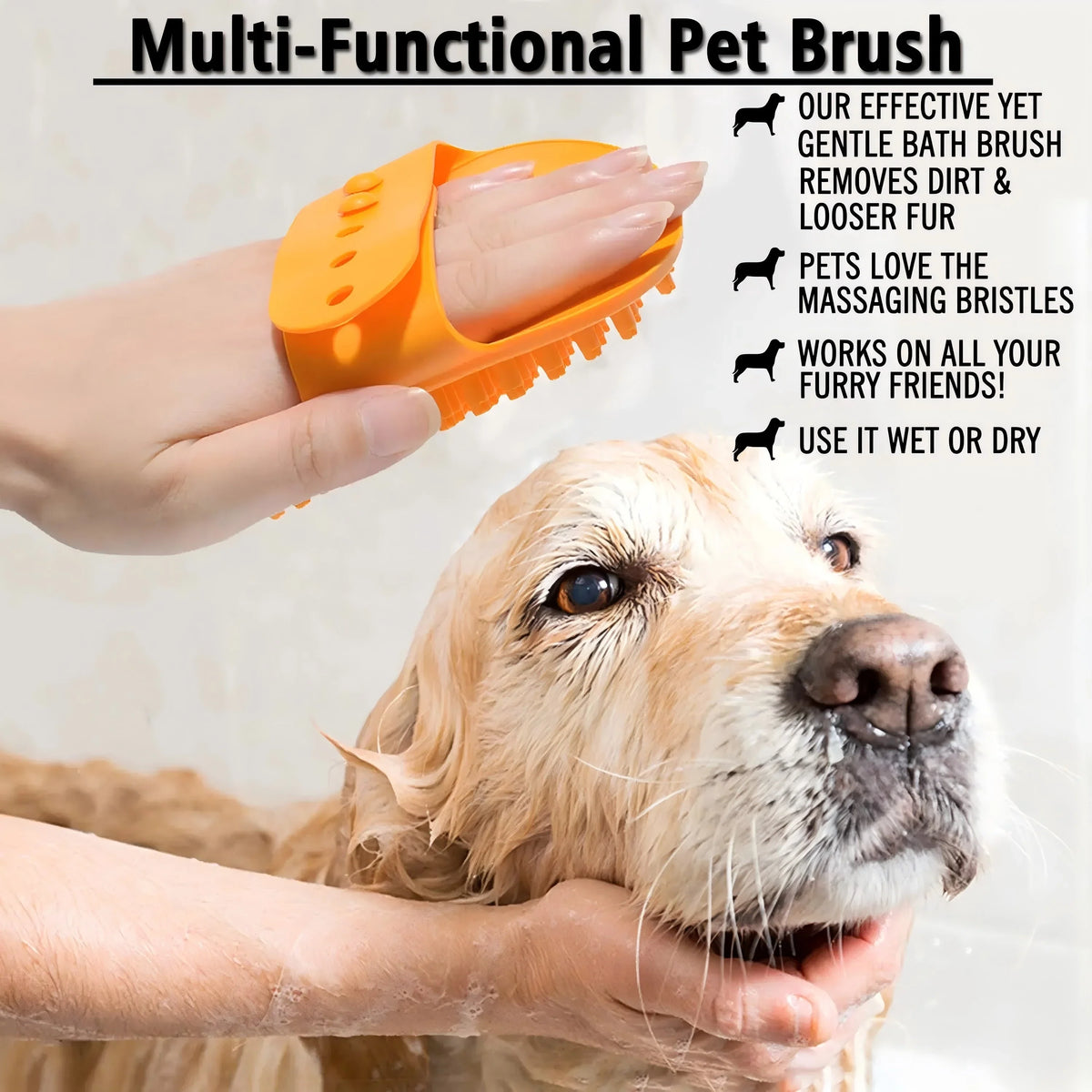 Dog Bath Brush Pet Grooming Shedding - ProPawPet.com