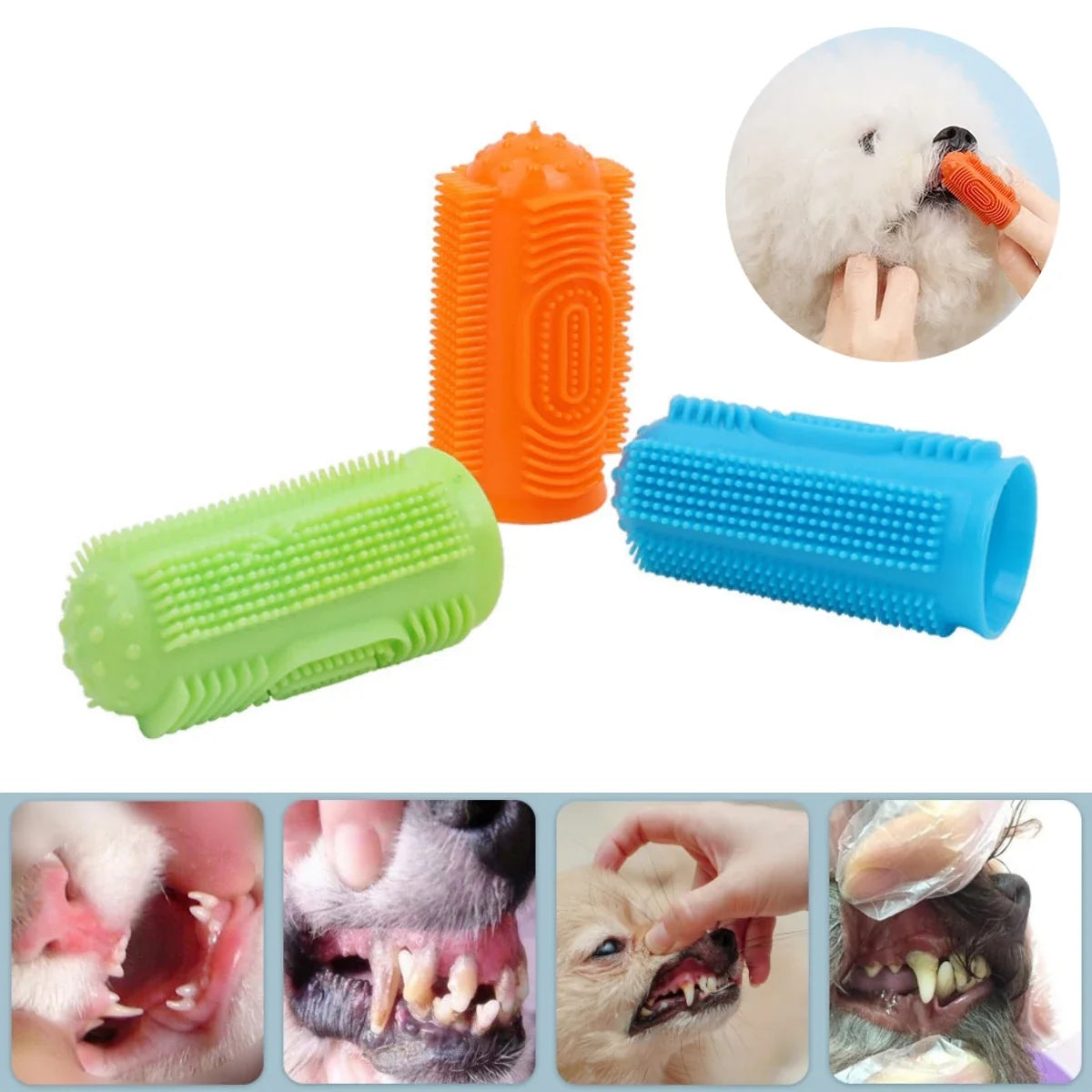 5Pcs Silicone Pet Finger Toothbrush Dogs - ProPawPet.com