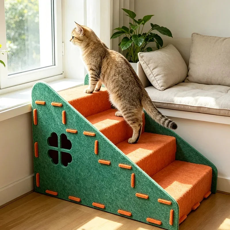 3-in-1 Cat Climbing Ladder with Nest and Scratching Post – Cat Toys & Play
