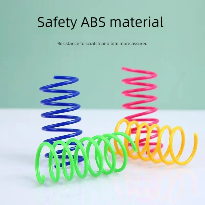 Colorful spiral spring cat toy featuring a - ProPawPet.com