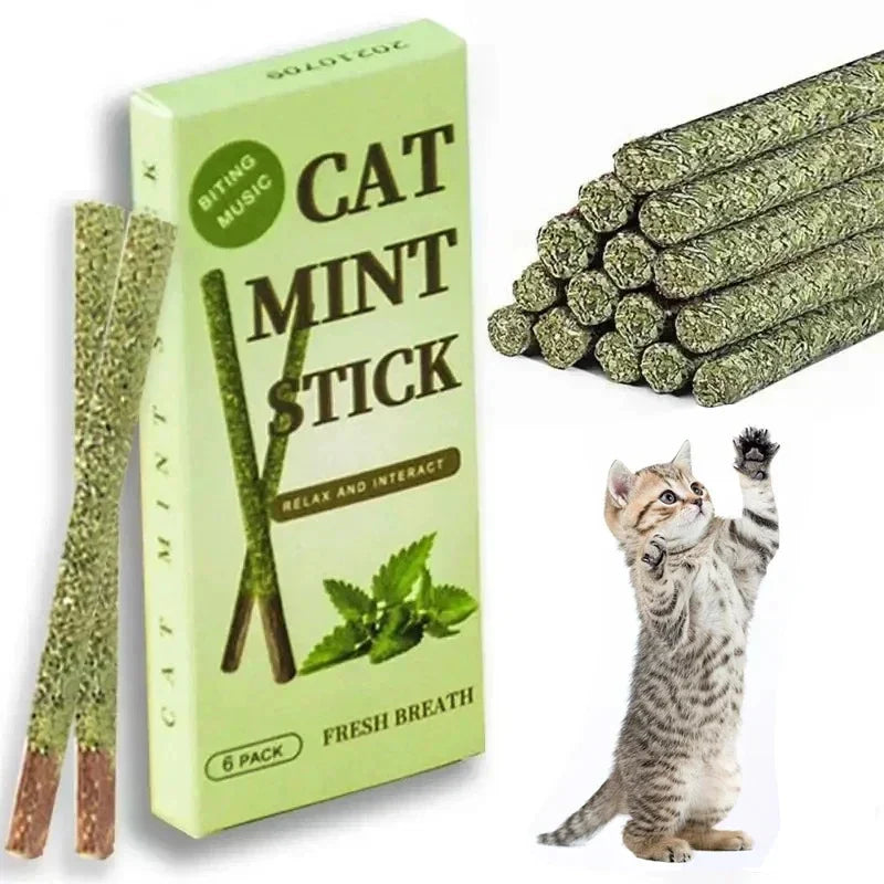 6-30pcs Natural Cat Stick Mint Caught Bite - ProPawPet.com