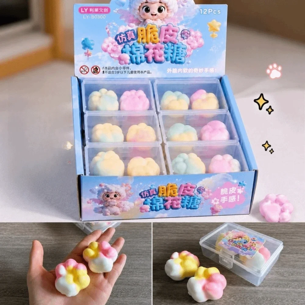Chocolate Wax Cracking Squeeze Toy Donut Cat Paw Crunchy Sound – 7 Colors