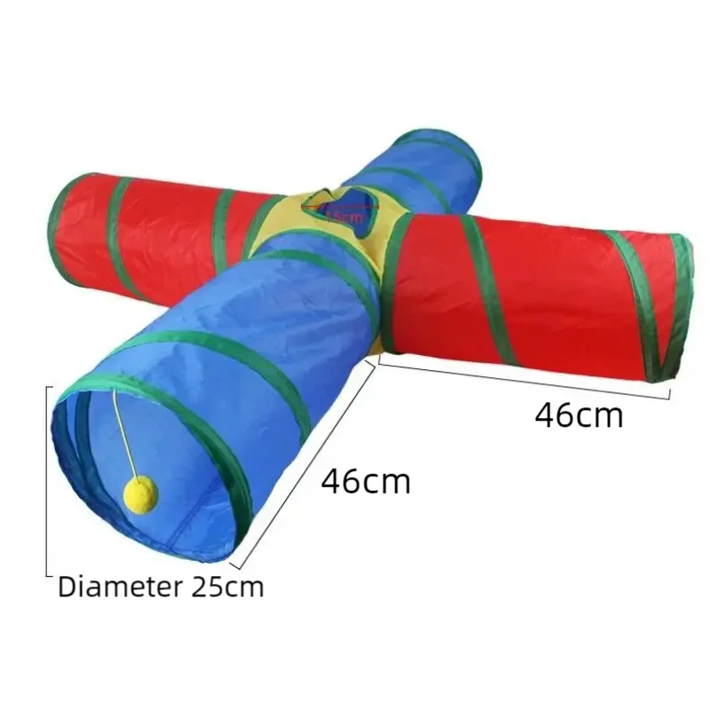 Interactive Collapsible Cat Rainbow Tunnel – 16 Colors