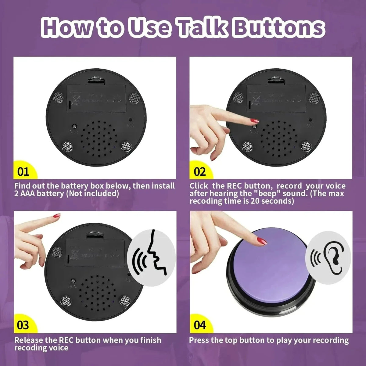 Dog Communication Buttons Voice Recording - ProPawPet.com