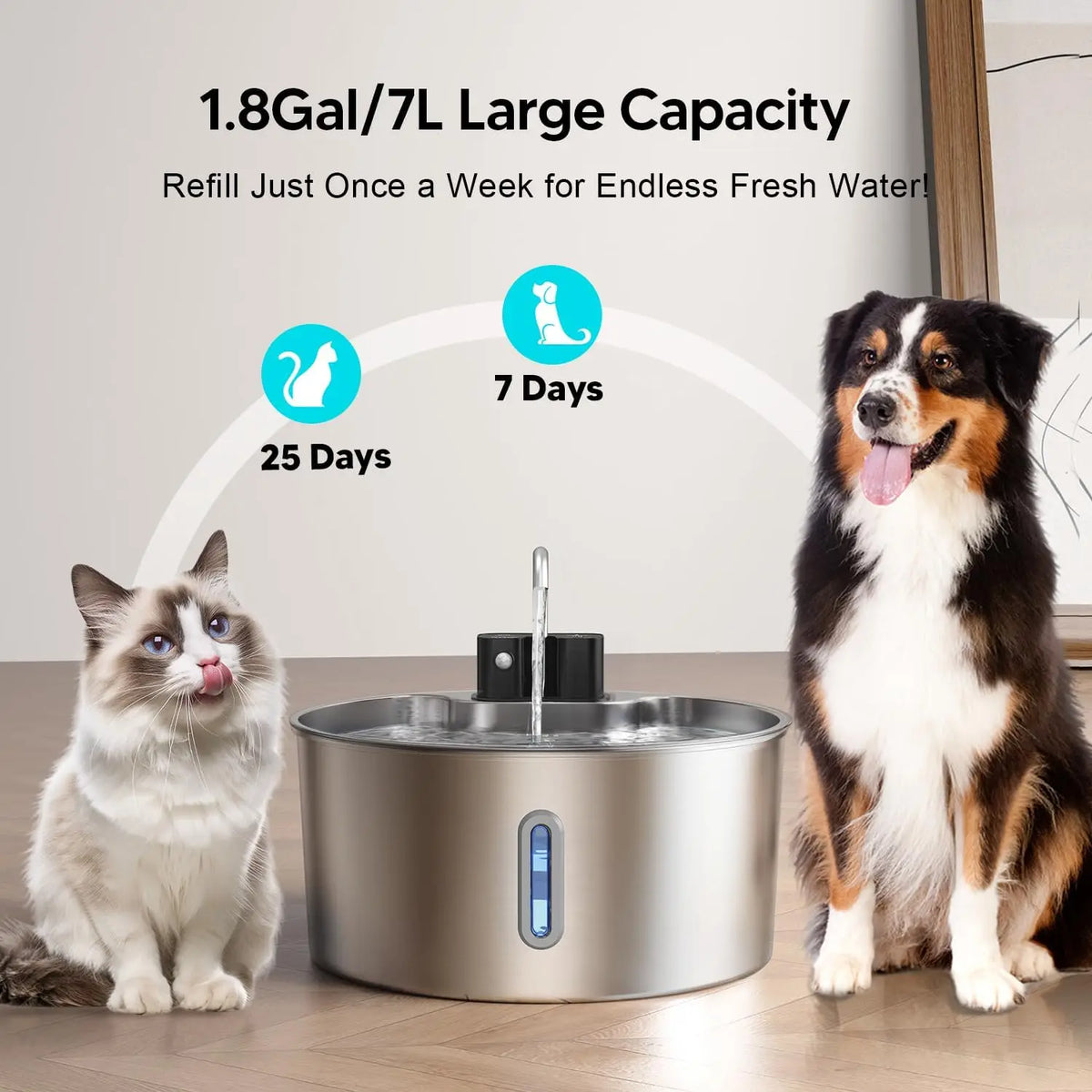 7L Stainless Steel Wireless Recharging - ProPawPet.com