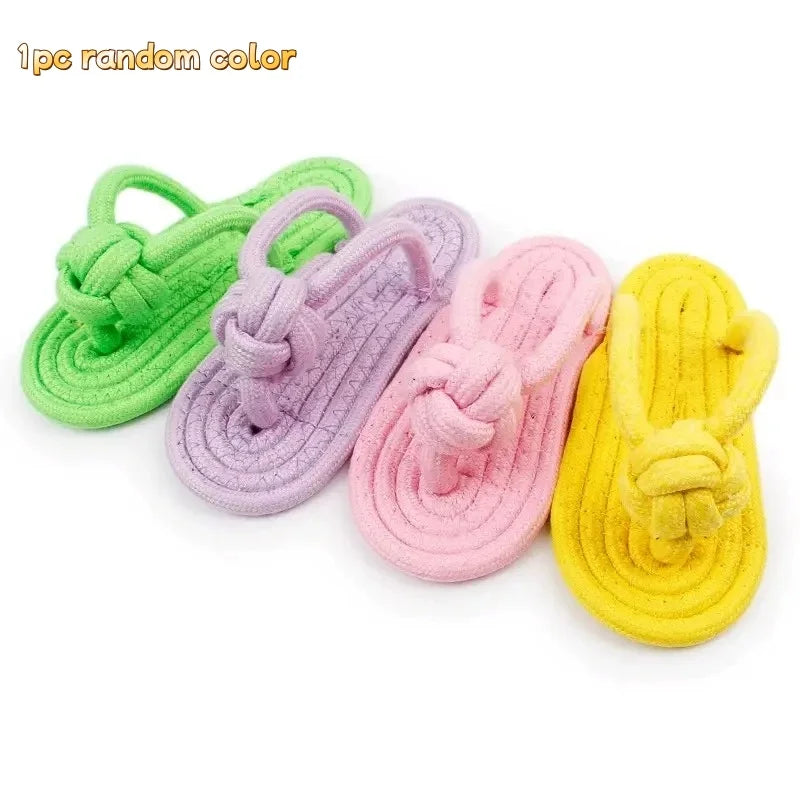 Pet Interactive Chewing Plaything Cotton Slipper Rope