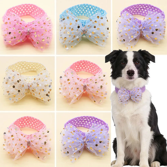 20/50PCS Spring Lace Pet Dog Bowtie Elastic - ProPawPet.com