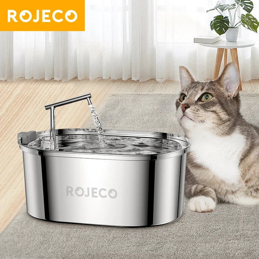 ROJECO Stainless Steel Cat Water Fountain - ProPawPet.com