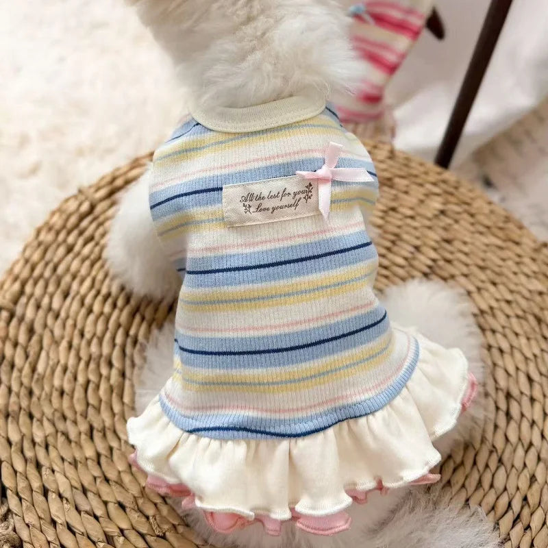 Thin Cooling Dog Dress Striped Dog Clothes - ProPawPet.com