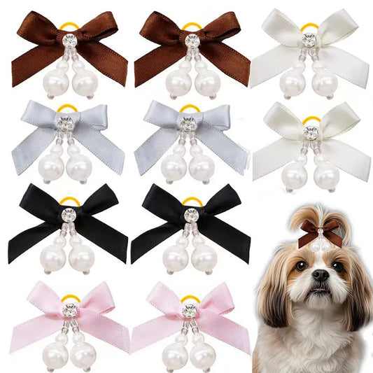 5/10PCS New Diamonds Puppy Bows Pet Dog Bows - ProPawPet.com