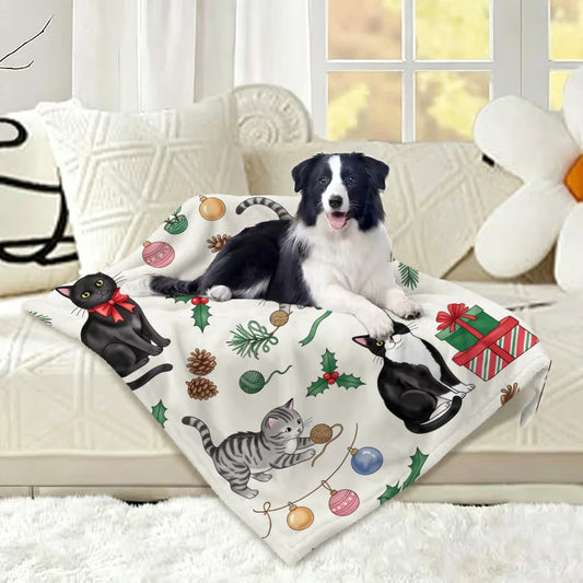 1PC comes with a cute cat print blanket that - ProPawPet.com
