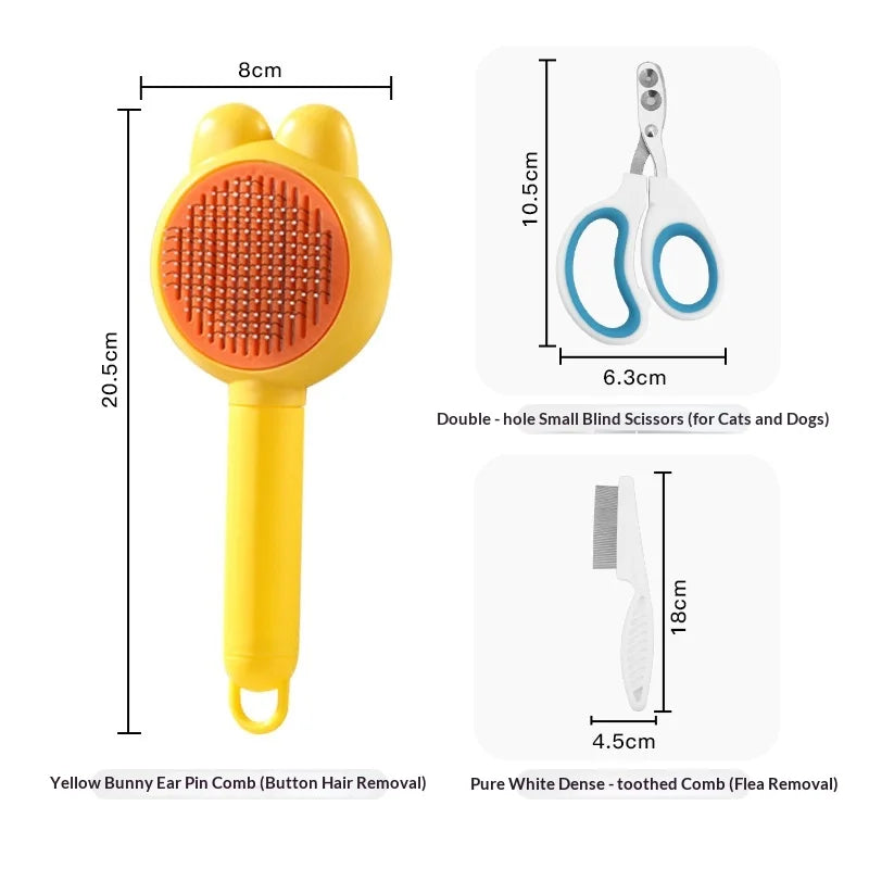 3-in-1 Pet Grooming Set, Deshedding Slicker Brush – 2 Colors