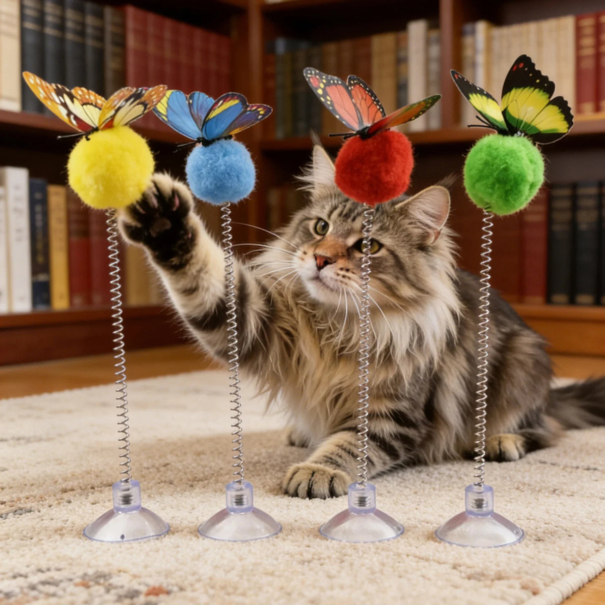 1/3Pcs Suction Cup Spring Cat Teaser, Pom - ProPawPet.com