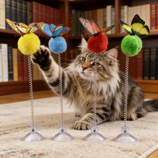 1/3Pcs Suction Cup Spring Cat Teaser, Pom - ProPawPet.com