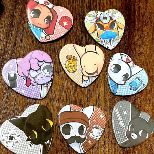 Animal Hospital Heart Pinback Buttons Vet - ProPawPet.com