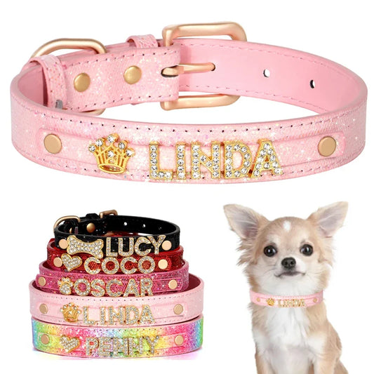 Bling Crystal Puppy Dog Collars Personalized - ProPawPet.com