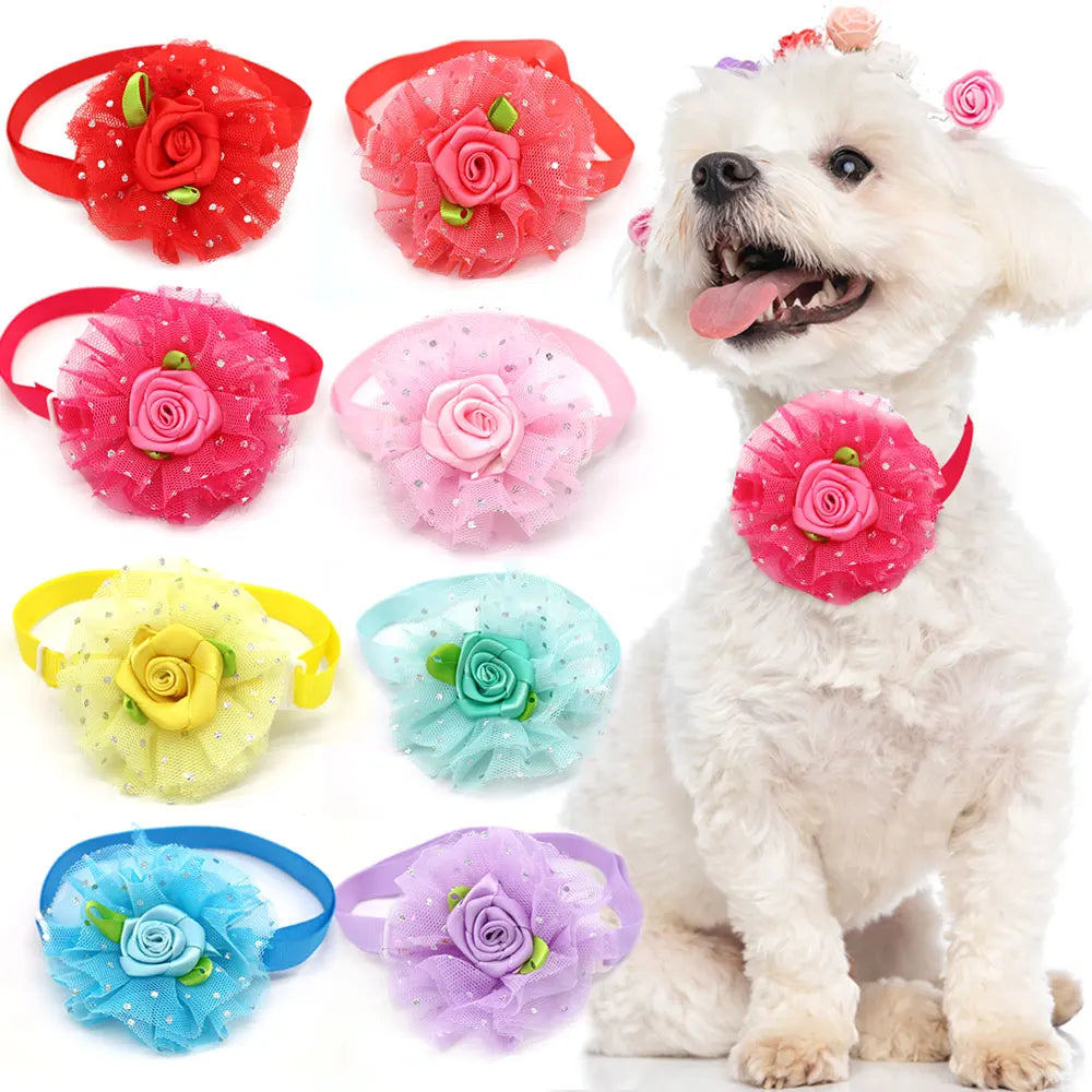 20pcs Valentine's Day Pet Supplies Lace Rose - ProPawPet.com