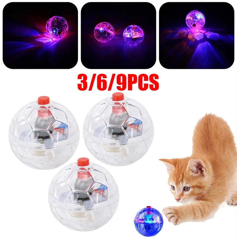 3/6/9Pcs Interactive Cat Ball Toy Flash - ProPawPet.com