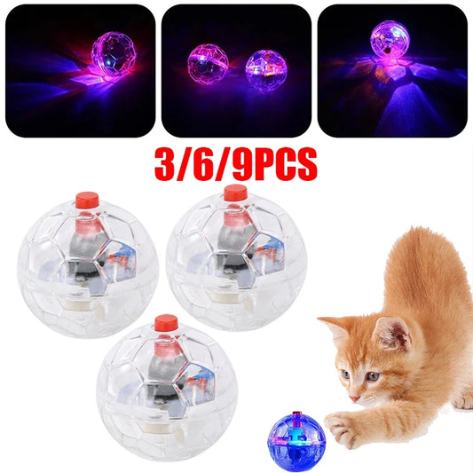 3/6/9Pcs Interactive Cat Ball Toy Flash - ProPawPet.com