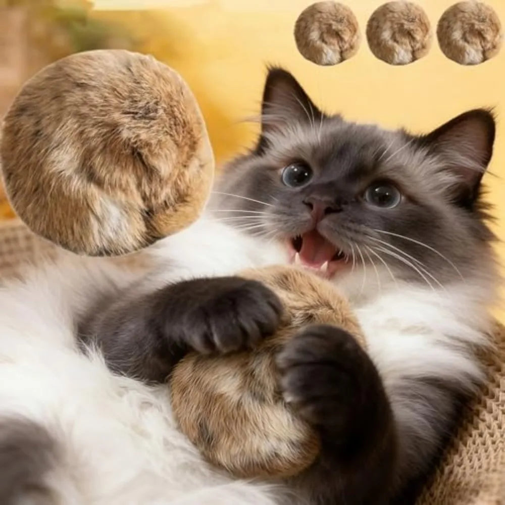 New Rabbit Fur Cat Ball Durable Soft Fluffy - ProPawPet.com