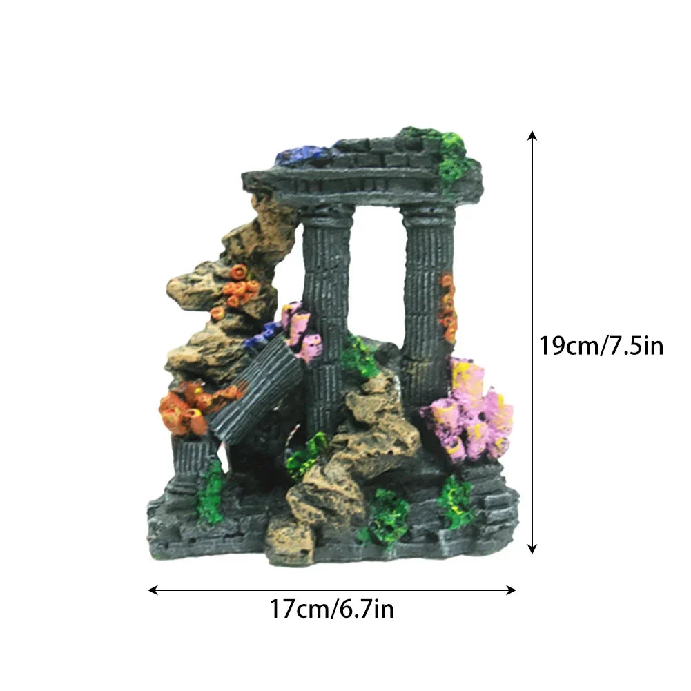 Environmentally Friendly Resin Ancient Roman Pillar Castle – Aquarium Supplies