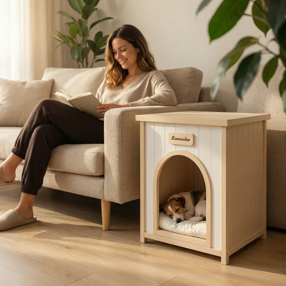 Modern Indoor Wooden Dog House with - ProPawPet.com