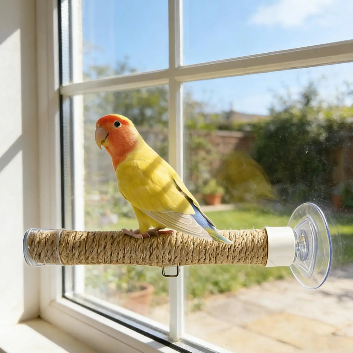 Suction Cup Bird Toy Swing Set Linen Rope - ProPawPet.com
