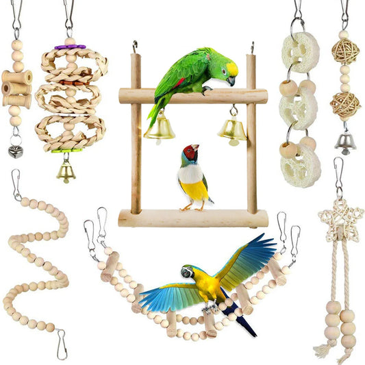 8 Pieces Parrot Chewing Toys Bird Toys - ProPawPet.com