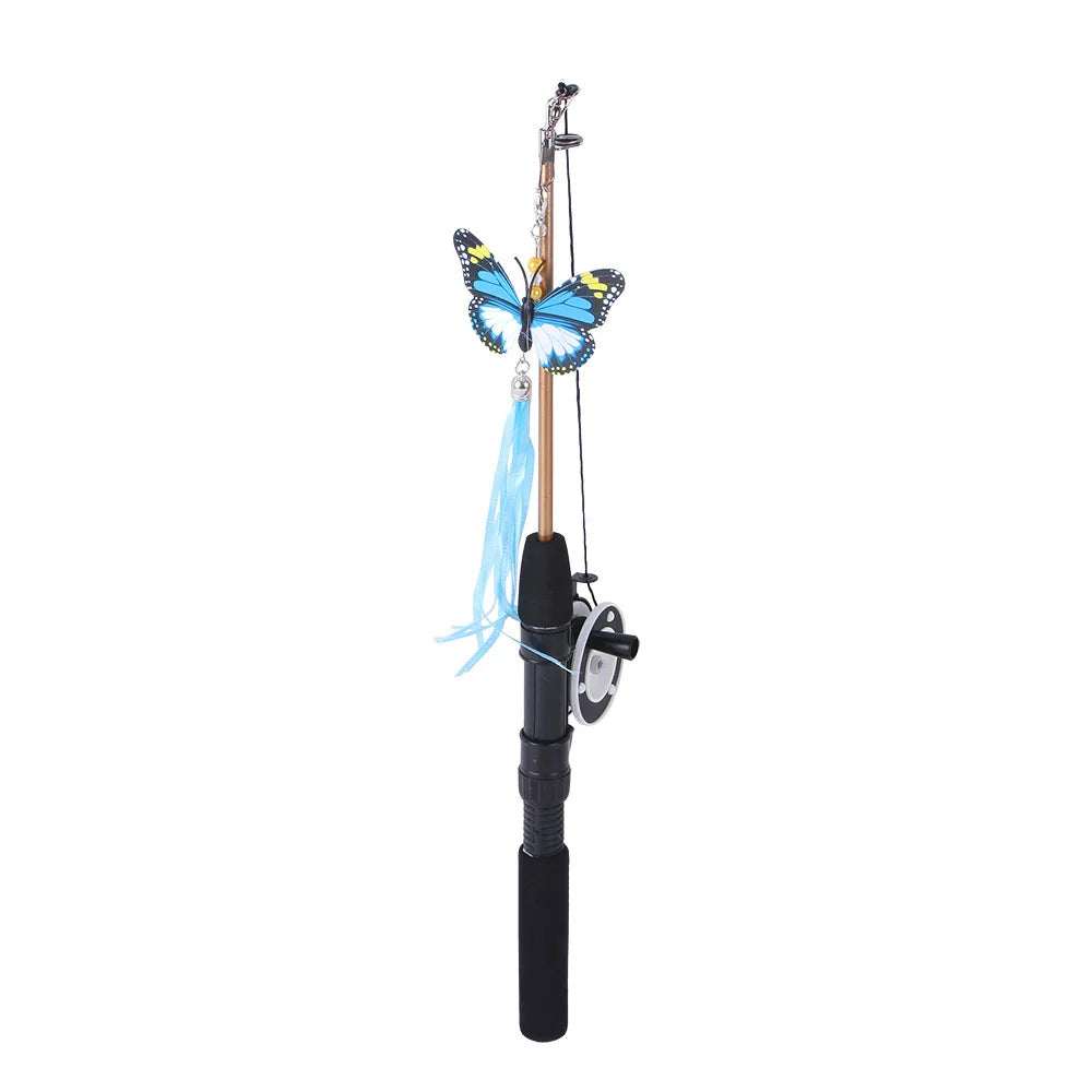 Interactive Retractable Cat Feather Teaser Wand – 3 Colors