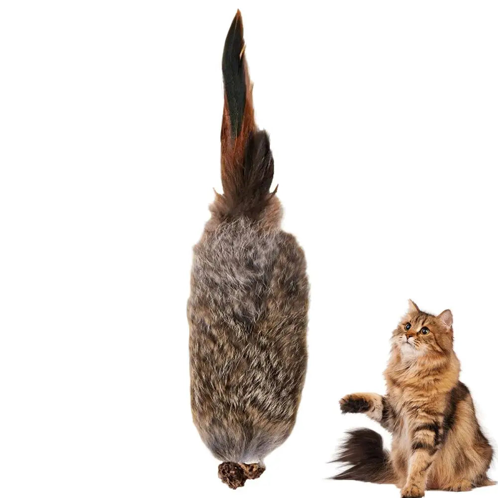 Artificial Rabbit Fur Cat Plaything Soft Plush Prey Interactive